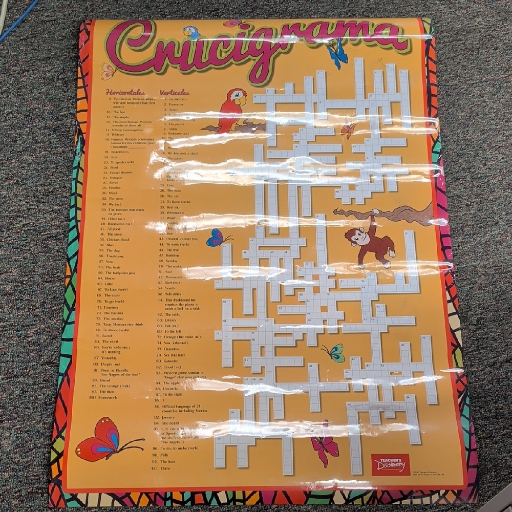 Spanish Crossword Puzzle Poster